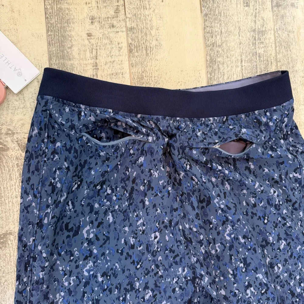 ATHLETA NWT Brooklyn Ankle‎ Pant 16 Tall Blue Camo Print Casual Jogger Style